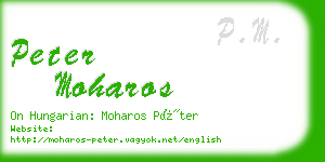 peter moharos business card